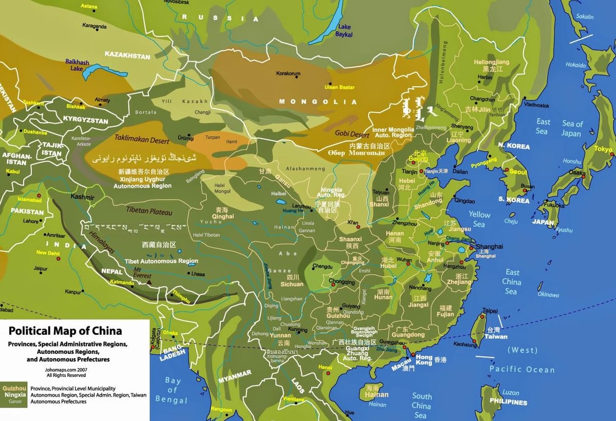 địa lý bản đồ của Trung quốc