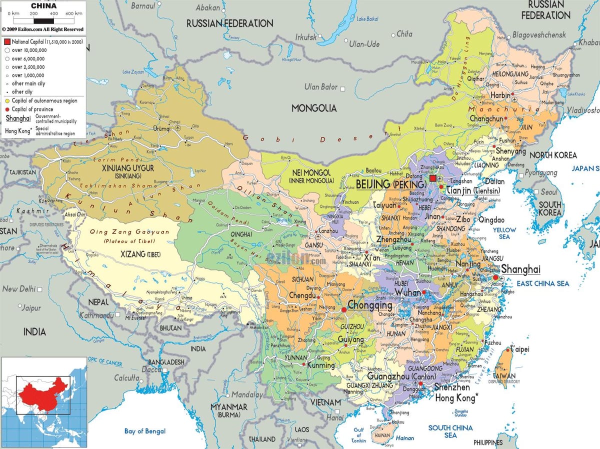 chính trị bản đồ Trung quốc