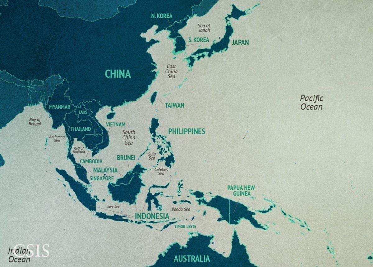 bản đồ biển nam Trung quốc khu vực
