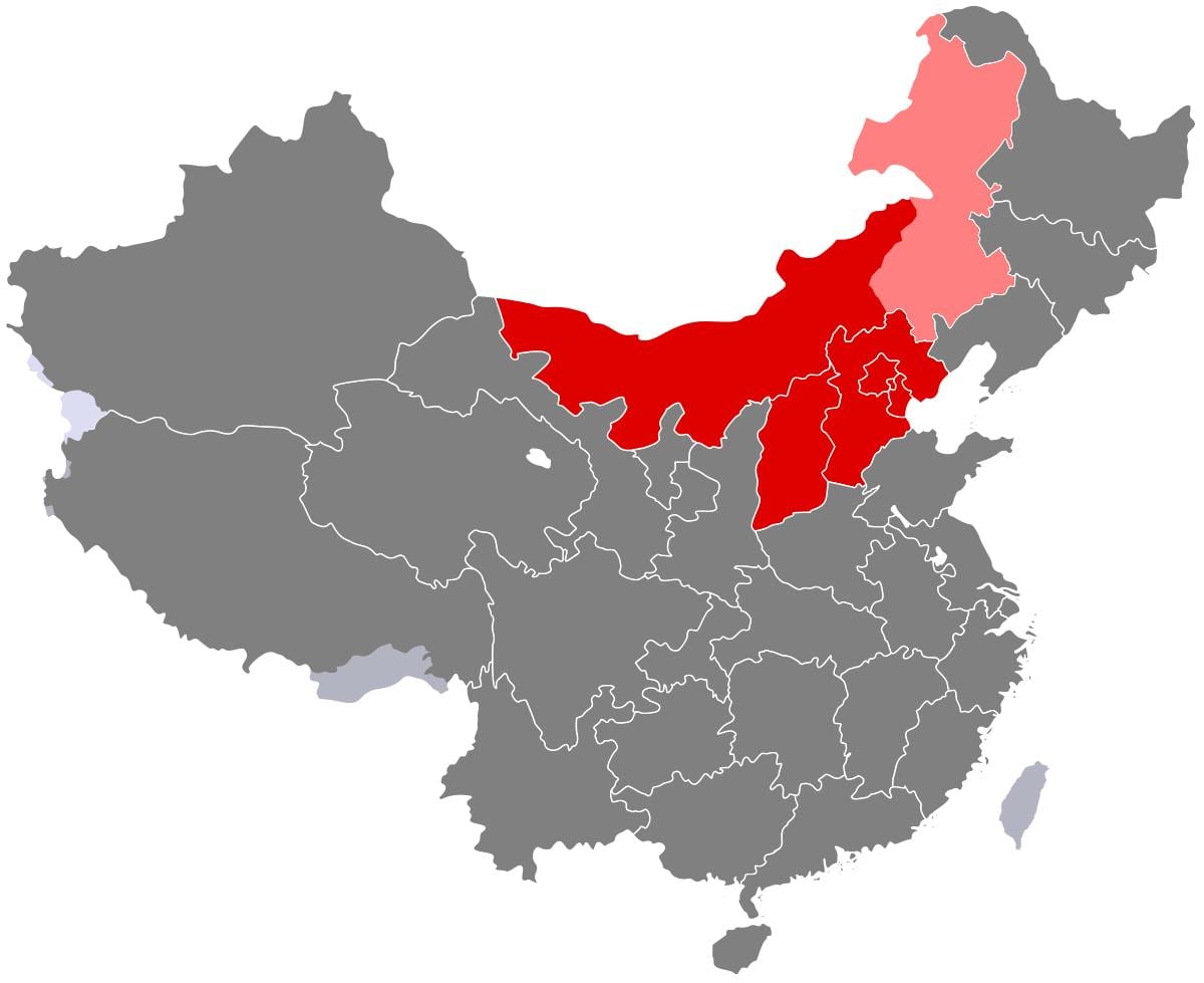 bản đồ của bắc Trung quốc