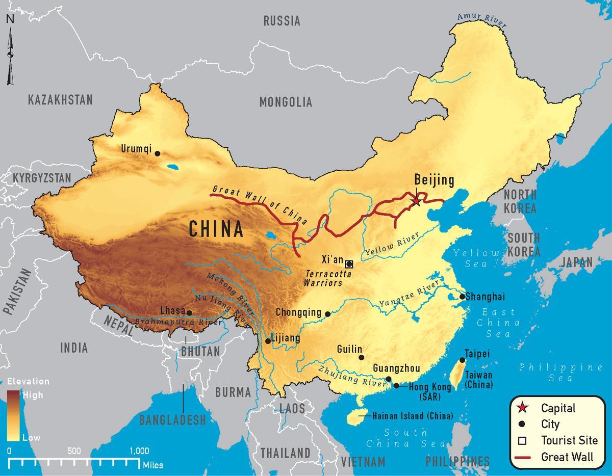 Bản đồ trung quốc của con sông
