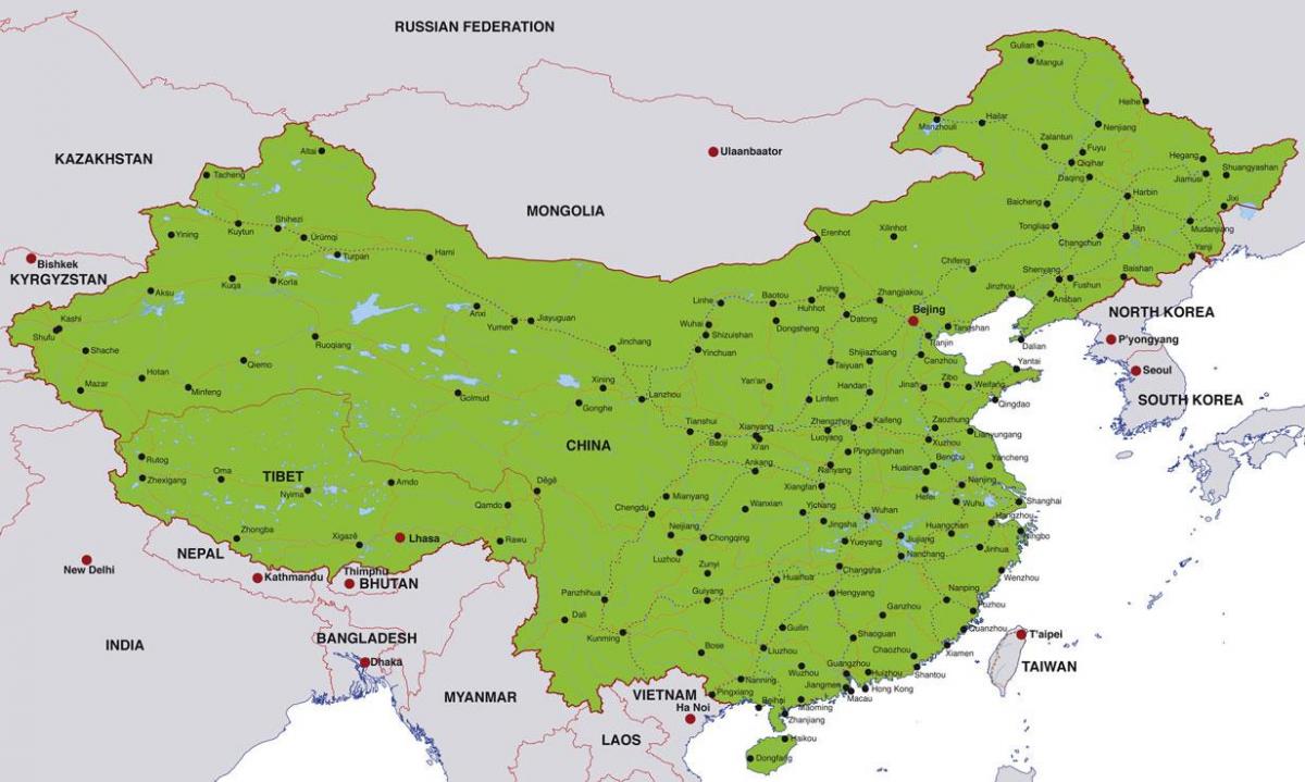 Trung quốc bản đồ của thành phố