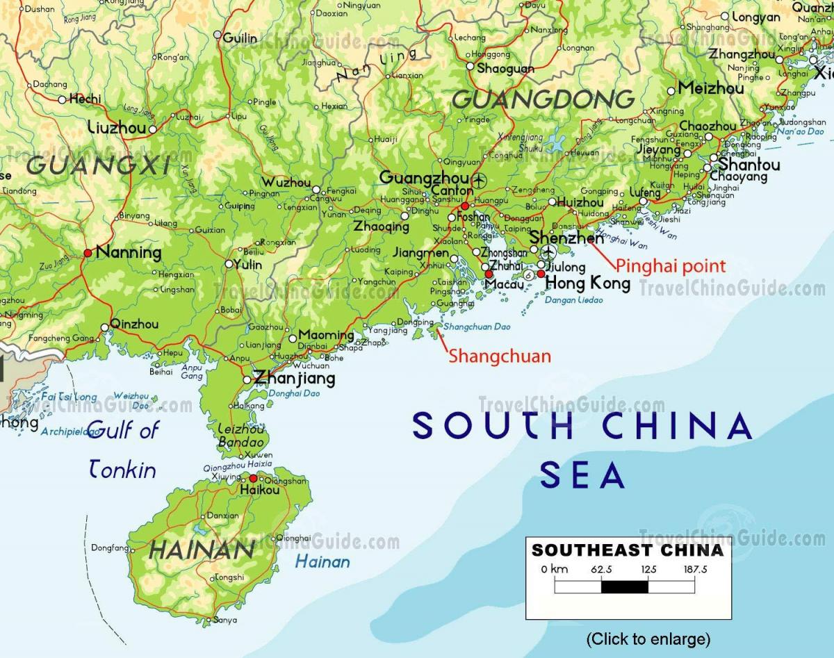 Nam trung quốc bản đồ