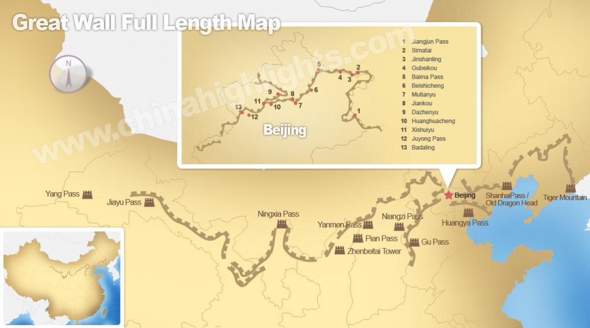 vạn lý trường thành của Trung quốc bản đồ