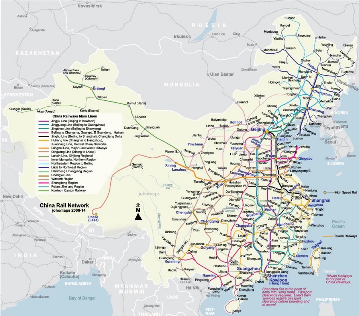 Trung quốc tàu nhanh bản đồ
