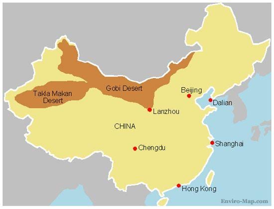 bản đồ của Trung hoa sa mạc