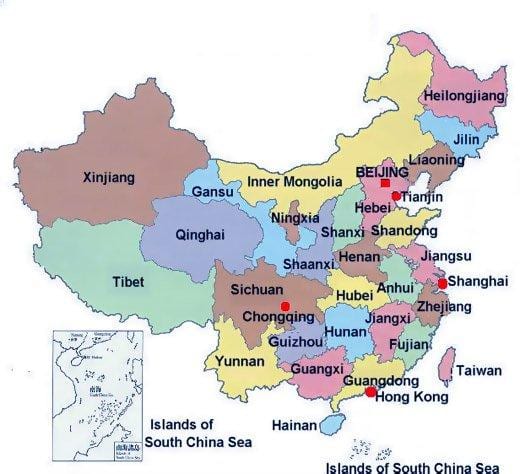 tỉnh bản đồ Trung quốc