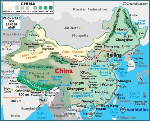 Bản đồ trung quốc địa lý