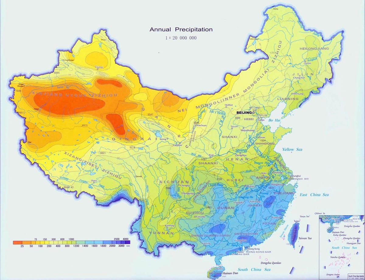 Trung quốc mưa bản đồ