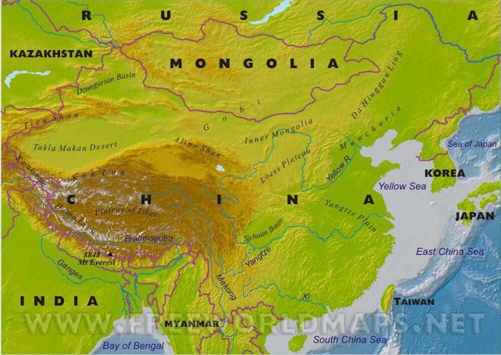 Trung quốc bản đồ vật chất