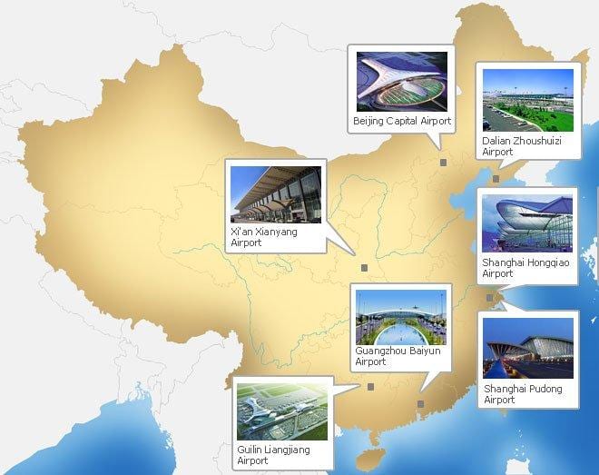 bản đồ của Trung quốc sân bay