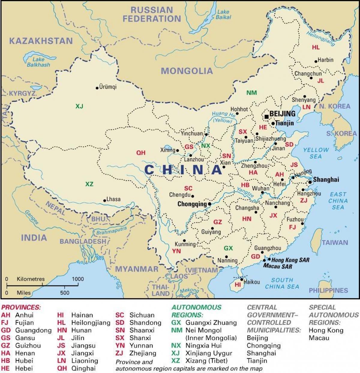 tỉnh bản đồ Trung quốc