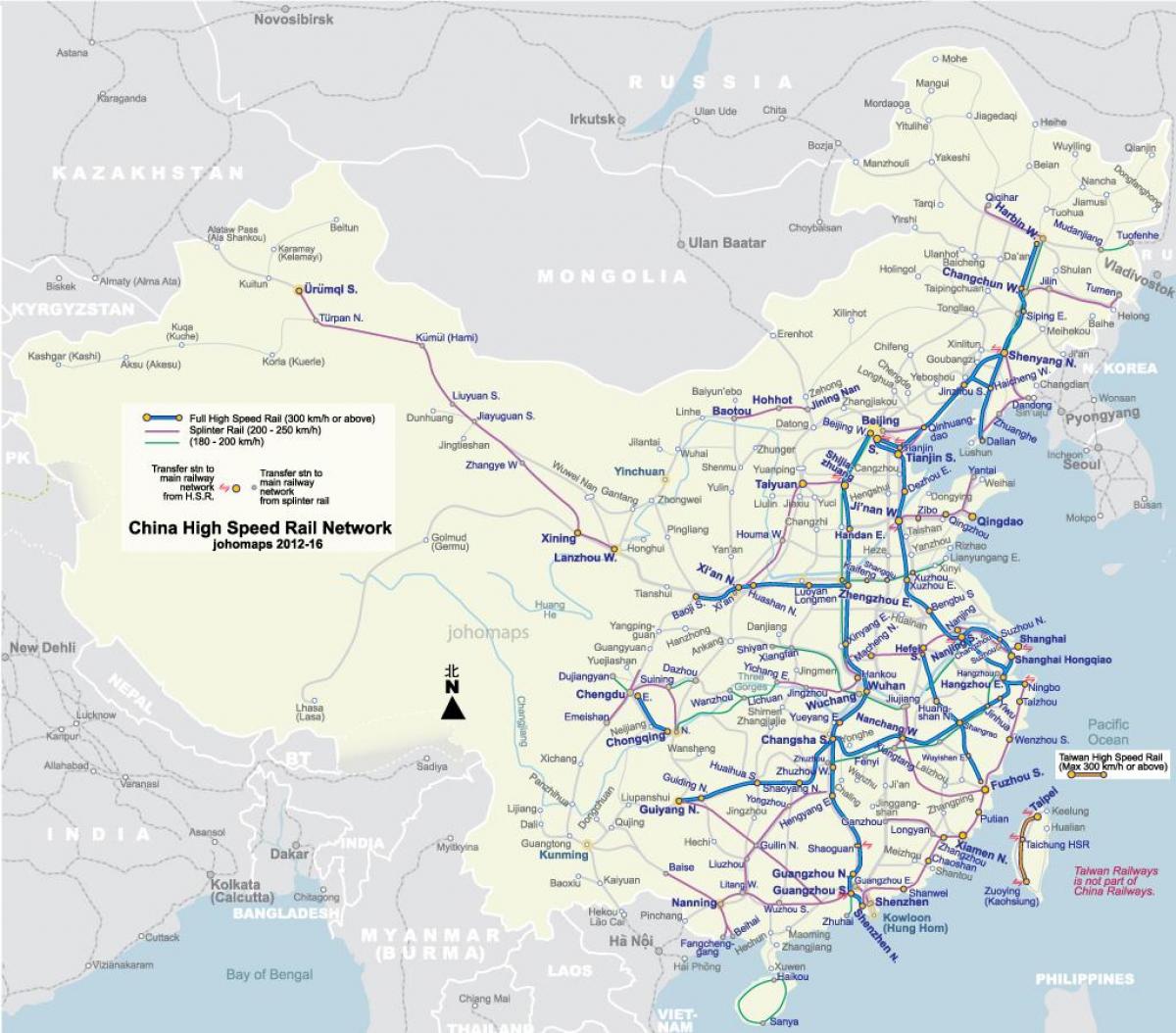 tốc độ cao sắt bản đồ Trung quốc