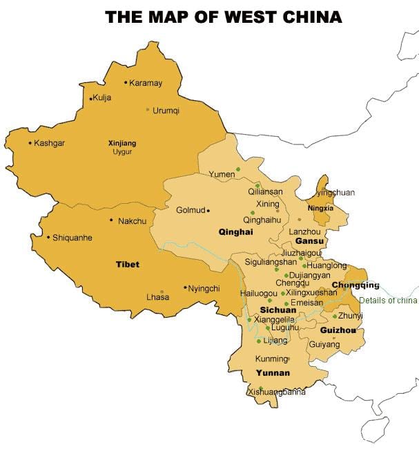 bản đồ của west Trung quốc