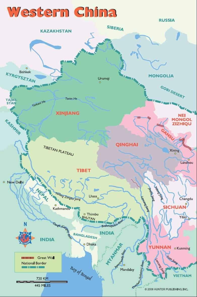 bản đồ của western China