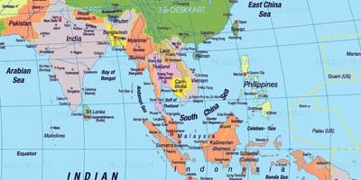 Nam Trung quốc bản đồ