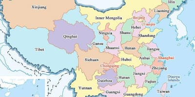 Trung quốc bản đồ thành phố và tỉnh,