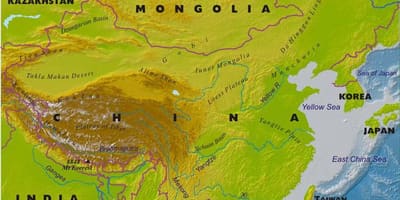 Bản đồ của Trung quốc với địa lý