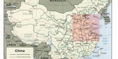 Bản đồ của bắc Trung quốc đồng bằng