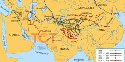 Bản đồ của con đường tơ lụa trong thời cổ đại Trung quốc