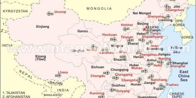 Trung quốc sân bay quốc tế bản đồ
