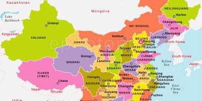 Bản đồ trung quốc với kỳ