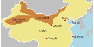 Bản đồ trung quốc đông sa mạc