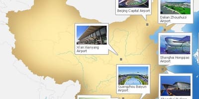 Bản đồ của Trung quốc sân bay