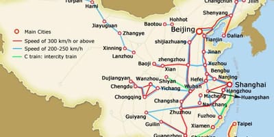 Tàu cao tốc bản đồ Trung quốc