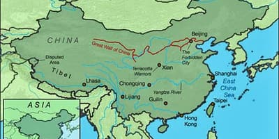 Bản đồ của Trung quốc tuyệt vời tường