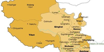 Bản đồ của west Trung quốc